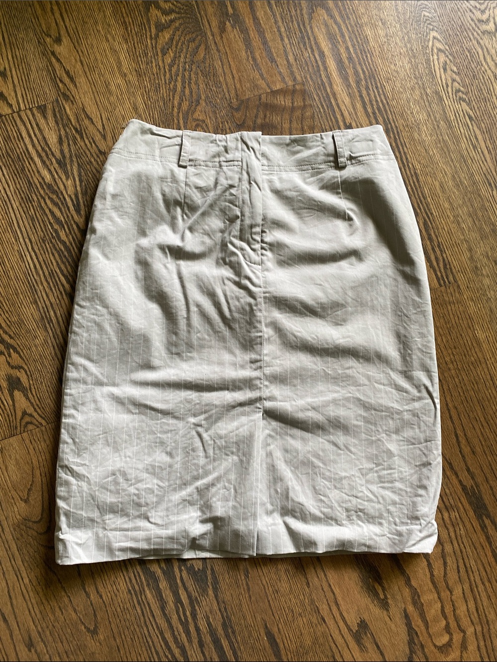 Vintage Grey and White Striped Pencil Skirt